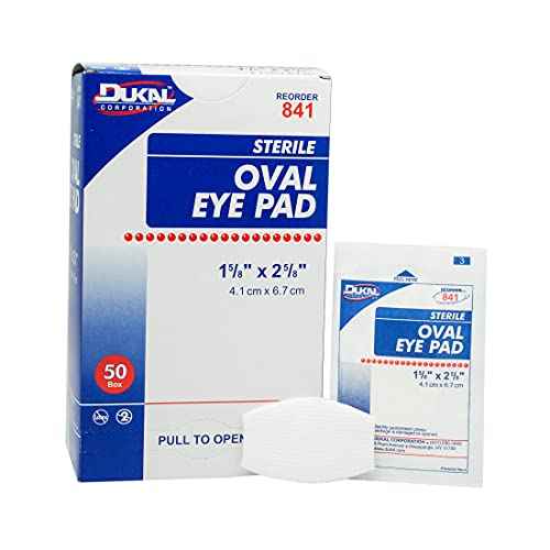 Dukal 841 Oval Eye Cotton Pads 1 5/8 in. x 2 5/8. in. (Box of 50)