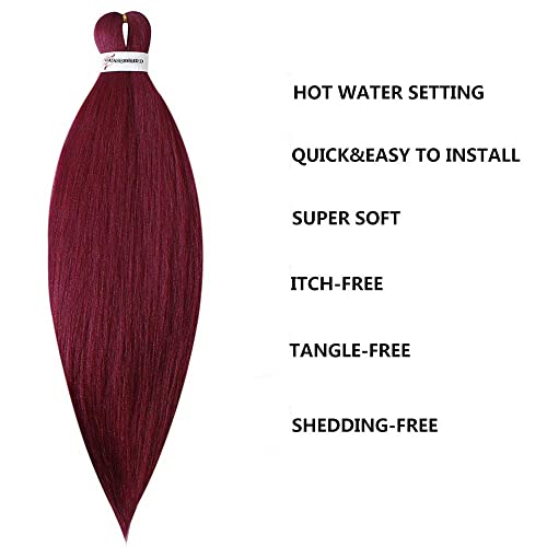 MSBELLE 20inch Pre Stretched Braiding hair 6 Packs/Lot Braiding Hair Extensions Hot Water Setting Crochet Synthetic Braids Hair Black