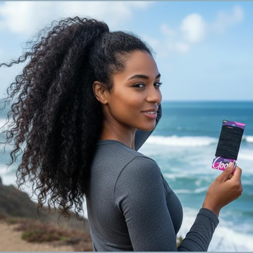 Goody Ouchless Hair Elastics - No Pull, No Breakage, Tangle-Free Hold for Thick, Curly, Coily & Textured Hair - 30 Count, Black, Long-Lasting Ponytail Holders for Women & Men