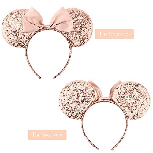 DRESHOW Mouse Ears Bow Headbands Glitter Party Decoration Cosplay Costume for Girls & Women