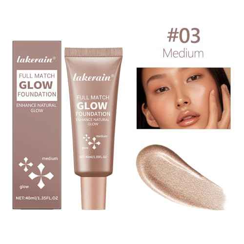 Natural Glow Illuminator Glotion - Glowing, Moisturizing, Lightweight Base, Multi-Purpose - Hydrating & Illuminating Makeup Highlighter for Radiant, Sun-Kissed Look (#3 Medium, 1.35 Fl Oz (Pack of 1))