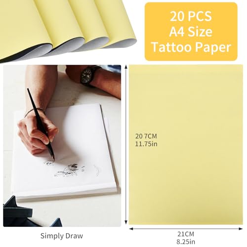 Practice Skins with Transfer Paper - 30Pcs Tattoo Fake Skin and Stencil Paper Kit Includes 25Pcs Tattoo Paper and 5Pcs 3mm Double Sided Tattoo Skin Practice