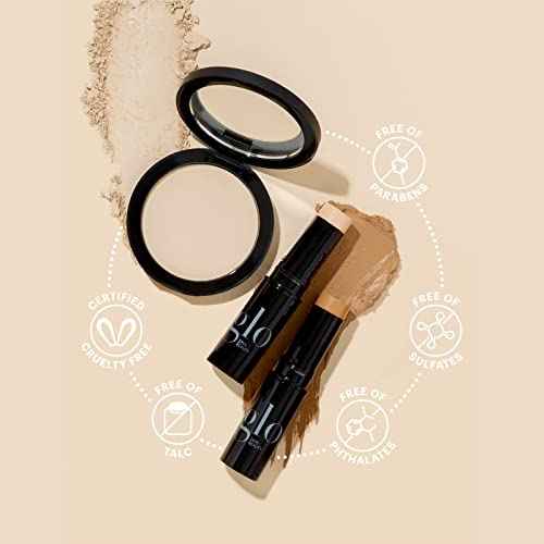 Glo Skin Beauty Pressed Base Powder Foundation Makeup (Honey Medium) - Flawless Coverage for a Radiant Natural, Second-Skin Finish