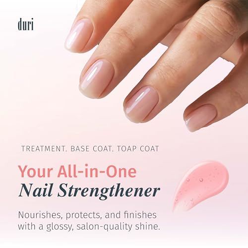 Duri Rejuvacote 1 Original Maximum Strength Nail Growth System Base and Top Coat - Nail Hardener Repair Chipping Strengthen Breaking and Brittle Treatment, by Duri Cosmetics (Pack of 1)