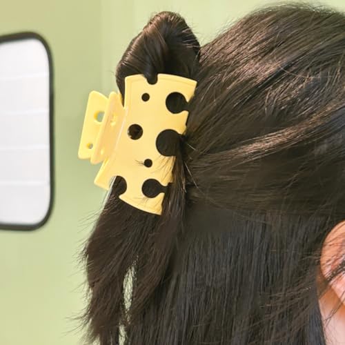 Cheese Hair Clip,Acetate Claw Clips,Hair Clips for Women,Cyan