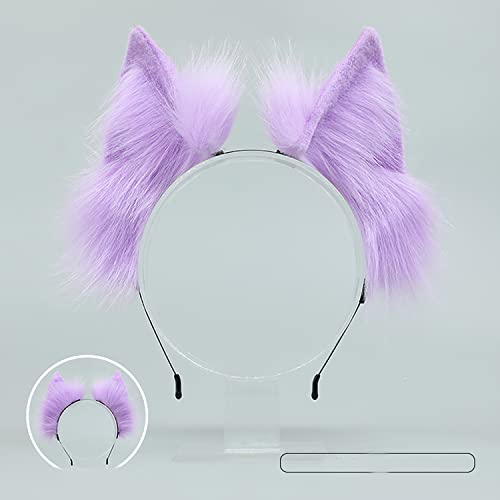 Faylay Wolf/Fox/Cat Ear Cosplay Headwear Girl Accessories Handmade Hairband Furry Ear Faux Fur Headband (SJ-4 Orange)