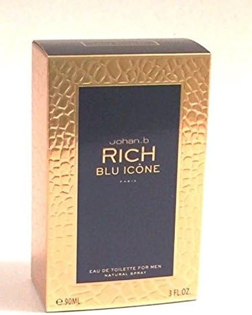 Rich Blu Icone by Johan.B - 3 Oz EDT Spray for Men | Fresh & Invigorating Fragrance