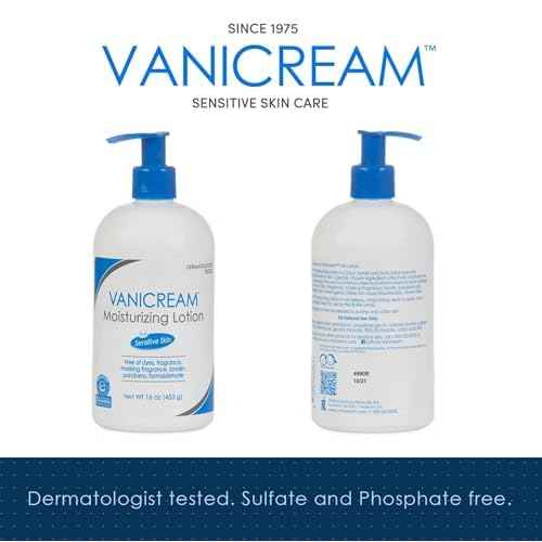 Vanicream Moisturizing Lotion with Pump | Fragrance and Gluten Free | For Sensitive Skin | 16 Ounce (Pack of 1)
