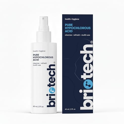 BRIOTECH Pure Hypochlorous Acid Spray and Cleanser, Original Premium HOCl Topical Solution, Multi-Purpose Cleaner, Family Approved & Pet Friendly, 2 fl oz Travel Size