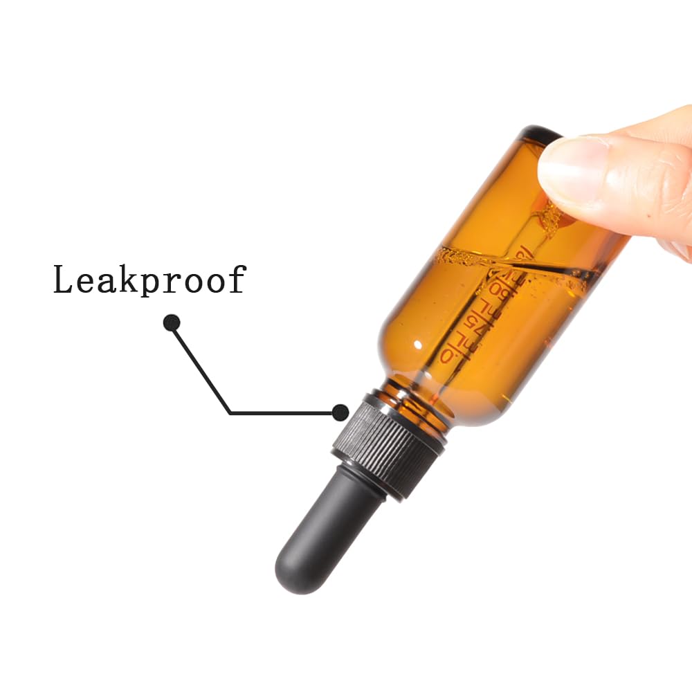 Stellacare 24 Pack, Glass Dropper Bottles 1oz for Oil with Small Funnel,Small Travel Containers Tincture Bottles with Dropper