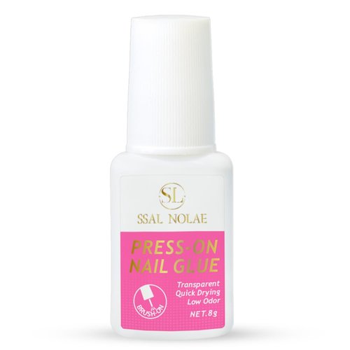 SSAL NOLAE Brush-On Nail Glue for Press On Nails- Salon Quality for Acrylic, Fake Nails. Quick Dry, Long Lasting, No UV Dehydrator or Primer Needed Brush On Gel Nail Glue