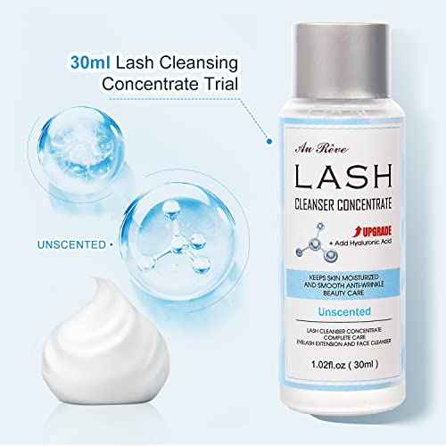 Lash Shampoo Concentrate 30ml Lash Cleanser Concentrate Add Hyaluronic Acid Oil-Free Lash Extension Shampoo Perfect for Salon£¬Unscented