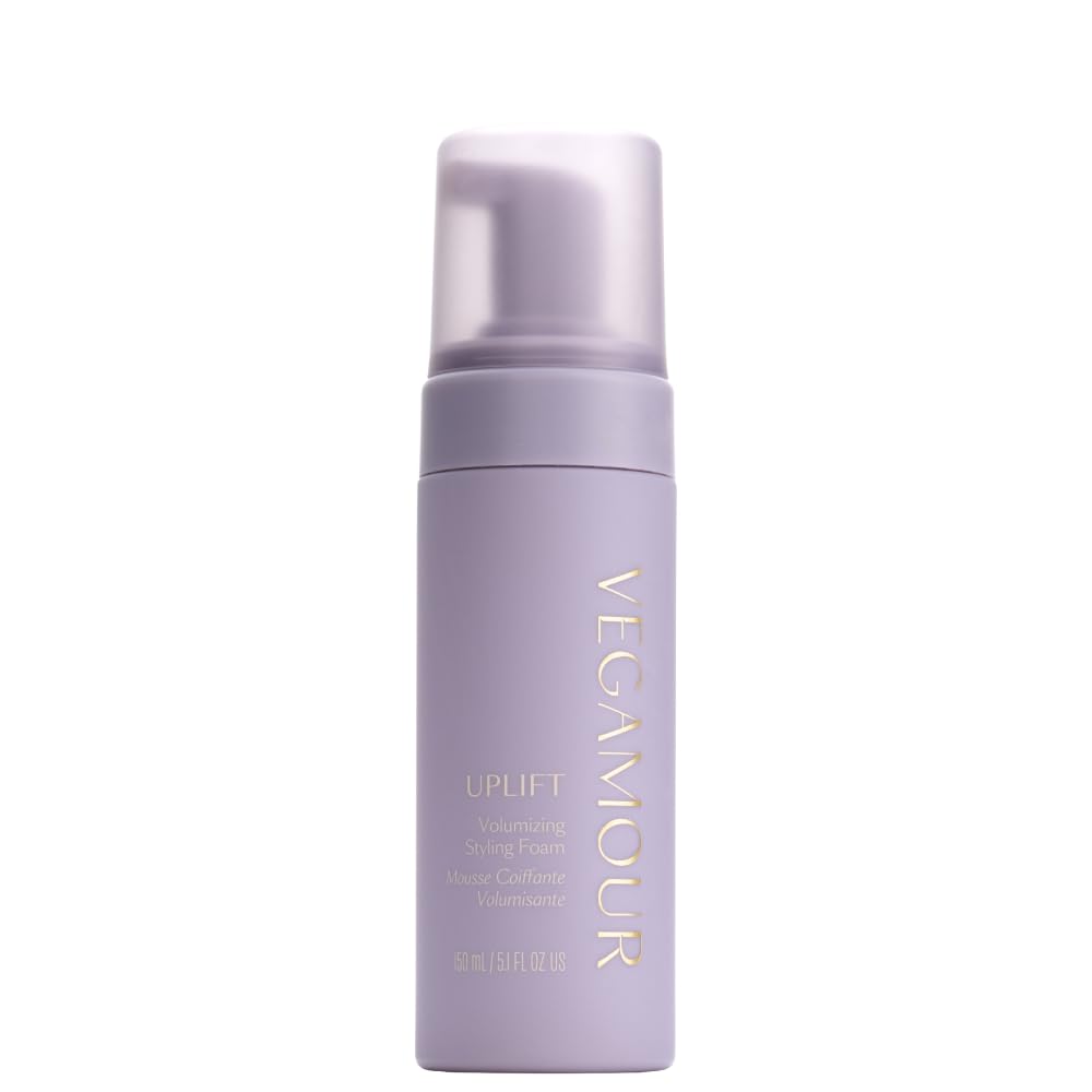 VEGAMOUR UPLIFT Volumizing Styling Foam, For fine, flat & thinning hair, Provides Volume & Resists Humidity, Non Sticky Formula, Bouncy Soft Hair