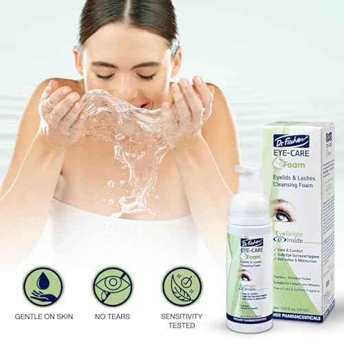 Dr. Fischer Tea Tree Oil Eyelid Cleanser - Eye Lid Scrub and Wash - Gentle Eyelash Foam Tear Free
