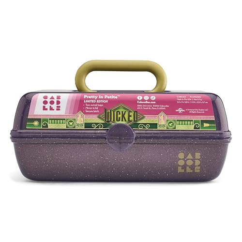 Caboodles Women's Pretty in Petite Cosmetic Case, Wicked Elphaba-Purple Sparkle