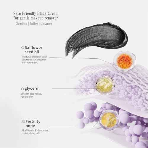 BLUE LOVE Black Makeup Remover Cleansing Cream for Eyes, Face & Lips - Deep Cleaning Moisturizing Balm, Gentle Makeup Melting for All Skin Types