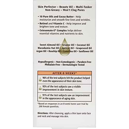 Palmer's Cocoa Butter Formula Moisturizing Skin Therapy Oil for Face with Vitamin E, C & 10 Pure Facial Oils Blend, Rosehip Oil Fragrance, 1 Ounce