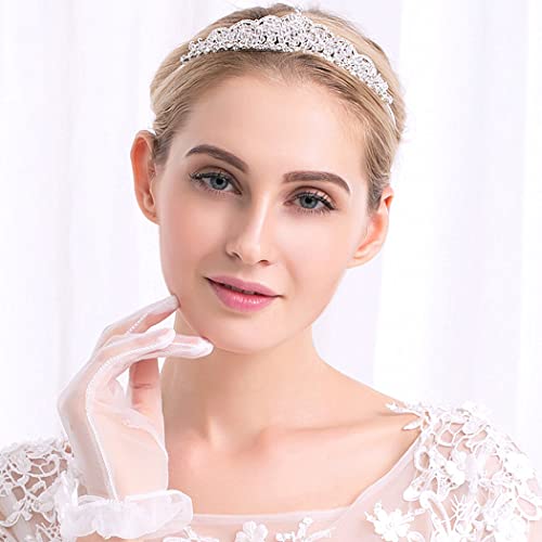 SINIDE Rhinestone Crystal Crowns for Women and Girls Sparkling Princess Tiaras for Bride, Bride Wedding Hair Head Band Fashion Hair Accessories for Wedding Prom Bridal Party Photography Cosplay