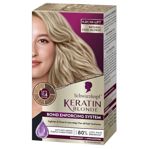 Schwarzkopf Keratin Permanent Hair Dye Cream, 6.83 Light Brown, Professional Quality Color for Up to 100% Gray Coverage, Bond Enforcing System