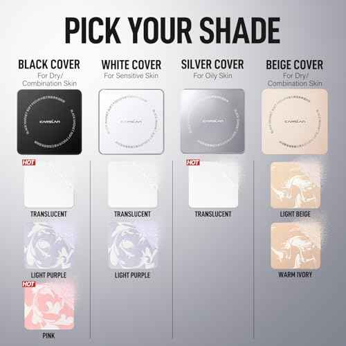 CARSLAN 2.0 Black Magnet Soft Focus Powder, Waterproof Translucent Pressed Setting Powder, 24H Longlasting Talc-Free Face Powder, Oil Control Compact Makeup,01 Translucent For Dry&Com Skin, 0.28Oz