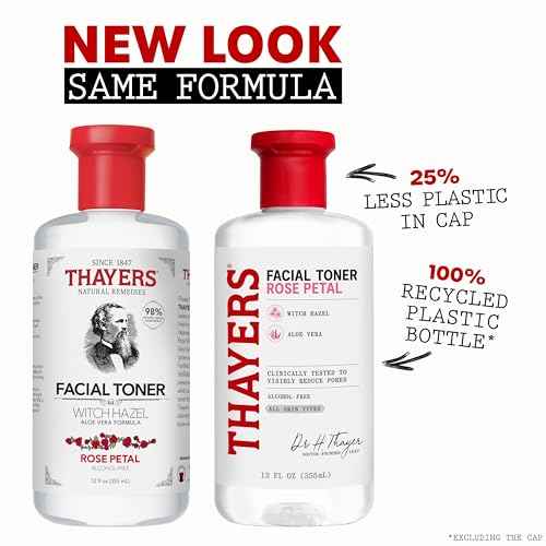 THAYERS Alcohol-Free Rose Petal Witch Hazel Facial Toner for Glowing Skin, Soothing, Hydrating, Refreshing Toner for All Skin Types, 12oz (Packaging May Vary)