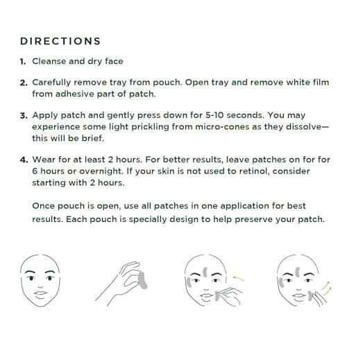 Deep Wrinkle Targeted Patches with Advanced Retinol, Hyaluronic Acid, Vitamin C, and Peptides for Forehead and Between Eyes, 6 Patches