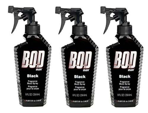 BOD man Black Fragrance Body Spray for Men, 8 Fl Oz
