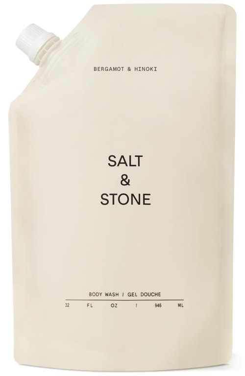 Salt & Stone Body Wash - Antioxidant-Rich Deep Moisture for All | Sulfate & Paraben Free | Bergamot & Hinoki, 32 fl oz