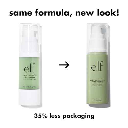 e.l.f. Tone Adjusting Face Primer, Makeup Primer For Neutralizing Uneven Skin Tones & Redness, Grips Makeup To Last, Vegan & Cruelty-free, Large
