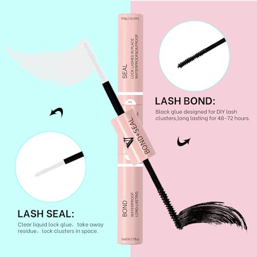 VAVALASH DIY Lash Extension Kit 280 PCS Individual Cluster Lashes Kit 20D 0.07-D-9-16mm Lash Clusters, Lash Bond and Seal, Lash Tweezer for DIY Eyelash Extension at Home（Kit-20D-0.07-D-9-16MIX）