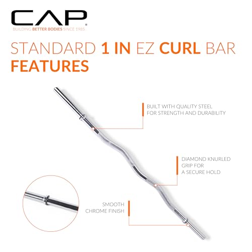 Cap Barbell 47-Inch Standard Solid E-Z Curl Bar