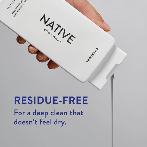 Native Body Wash - Naturally Derived Ingredients for Soft, Hydrated Skin | Charcoal, 18 oz (Pack of 2)