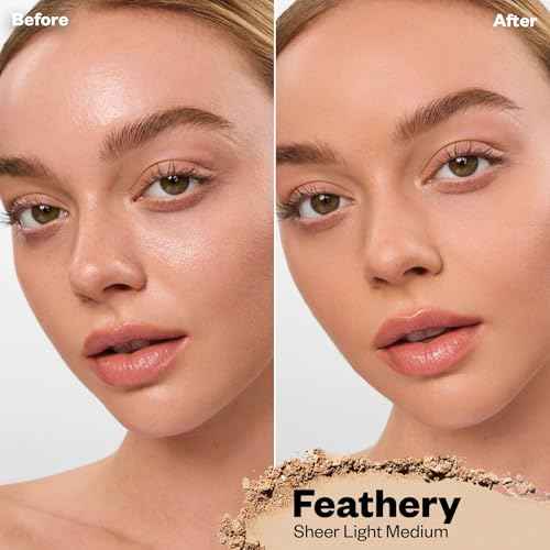 Kosas Cloud Set Face Setting Powder - Smoothing Shine Control, Soft, Sheer Translucent Makeup Finish, Portable & Long-Lasting Loose Pressed Baking Powder - Feathery (Sheer Light Medium)