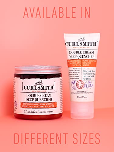 CURLSMITH - Double Cream Deep Quencher - Vegan Moisturising Deep Conditioner for Ultra Dry, Wavy, Curly or Coily Hair (2oz)