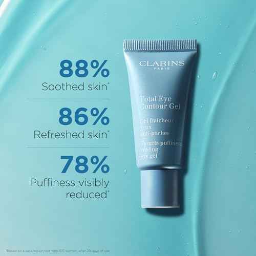Clarins Total Eye Contour Gel | Cooling Eye Gel | Visibly Reduces Dark Circles and Puffiness | Refreshes, Hydrates and Soothes | Blend Of Natural Ingredients | All Skin Types | 0.6 Ounces
