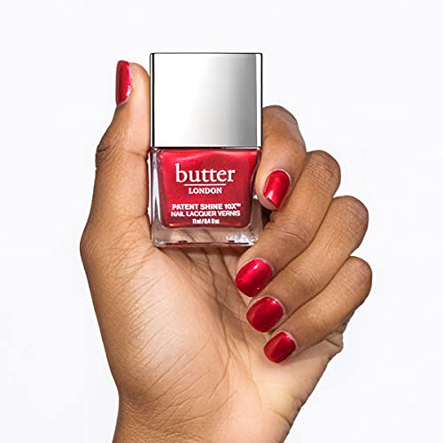 butter LONDON Patent Shine 10X Nail Lacquer, Helps Protect & Strengthen Nails, Gel-Like Finish & Chip-Resistant, 10-Free Formula, Vegan, Cruelty & Paraben Free, Knees Up
