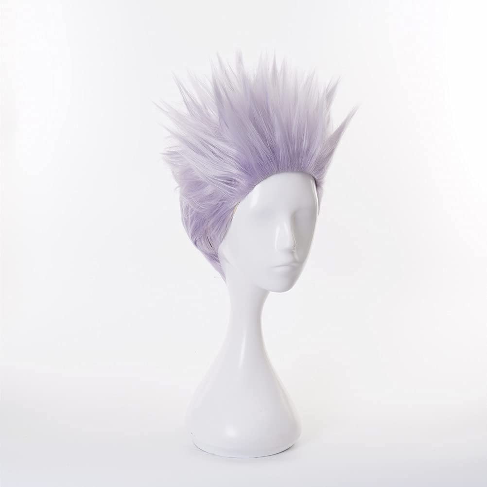 XiongXiongLe Anime Wig Cosplay Jujutsu Kaisen Gojo Satoru Light Purple Costume Wig Hairs For Unisex Adult Girls Boys Cos Role Playing Daily Party Halloween Christmas(Gojo Satoru 2)