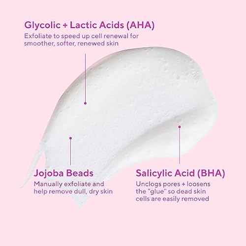 Murad AHA/BHA Exfoliating Cleanser - Triple-Action Cleansing Exfoliator with Salicylic, Lactic, & Glycolic Acids - Creamy Face Wash Removes Dull, Dry Skin for Smoother, Softer Skin