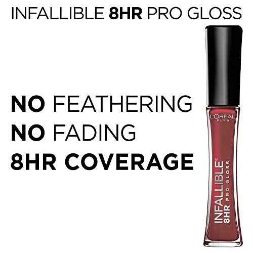 L¡¯Oreal Paris Makeup Infallible 8 Hour Hydrating Lip Gloss, Sangria, 0.21 Fl Oz