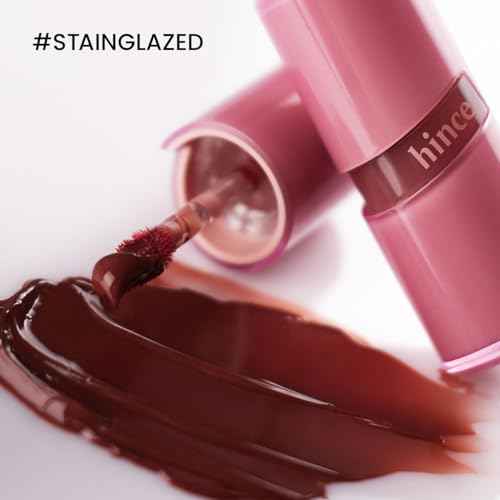 HINCE Raw Glow Lip Tint - Stain Glazed, Glossy Dewy Lip Gloss, Non Sticky & Long Wearing for Natural Glass Glow, Hydrating, Moisturizing Liquid Lipstick, Vegan, 0.13 fl.oz. (BITE, 15)
