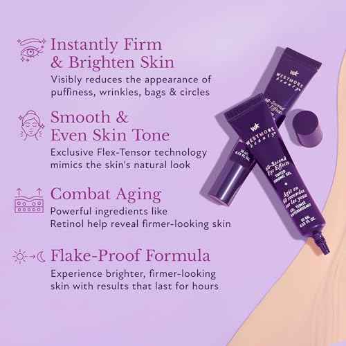 Westmore Beauty 60 Second Effects Tinted Firming Gel - Under Eye Cream For Puffiness And Bags Under Eyes - 10 mL Light to Medium - 0.33 Fl Oz