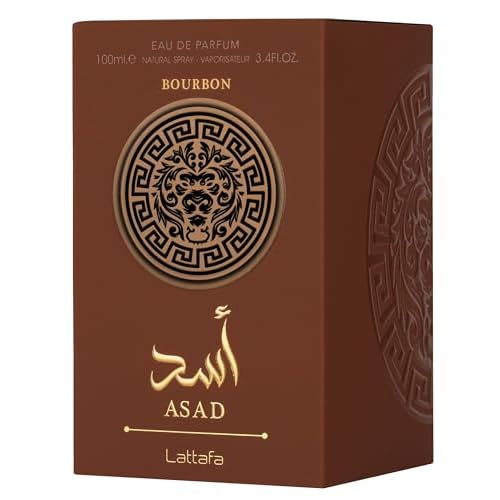 Lattafa Asad Bourbon for Unisex Eau de Parfum Spray, 3.4 Ounce / 100 ml | for Unisex