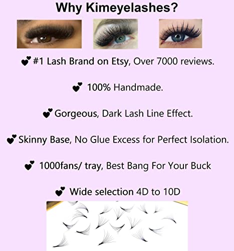 1000 Premade volume fans Mixed lengths 9-16mm loose Fans C, D Curl. Handmade eyelash extensions supplies Russian volume lash promade fan 4D 5D 6D 7D 8D 9D 10D (Curl D, 5D - 0.07)