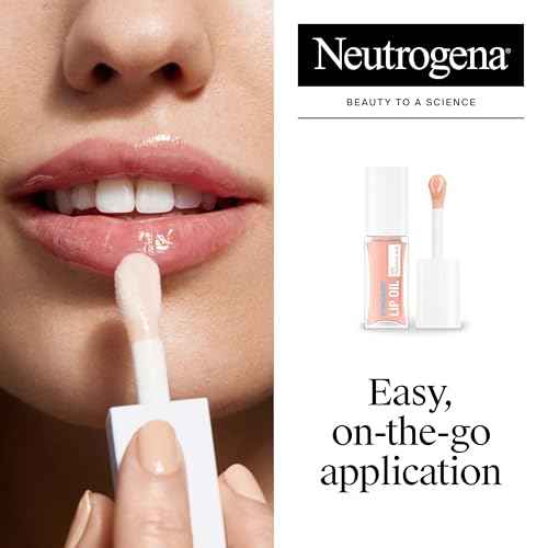 Neutrogena Hydro Boost Tinted Lip Oil with Hyaluronic Acid, Designed to Hydrate & Nourish While Providing a Luxurious Pop of Color for Fuller-Looking Lips, Light Pink, .2 fl. oz