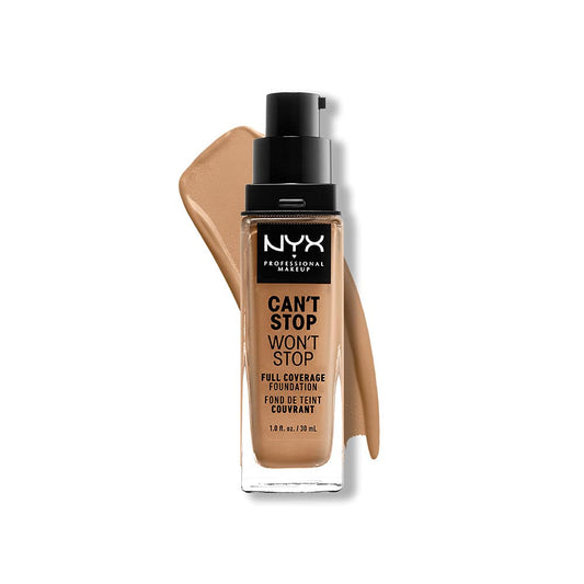 NYX PROFESSIONAL MAKEUP Can't Stop Won't Stop Foundation, 24h Full Coverage Matte Finish - Camel