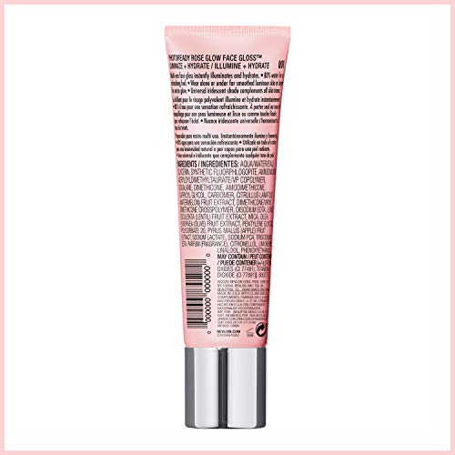 Revlon PhotoReady Face Gloss Rose Glow Primer, Makeup for All Skin Types, Hydrates, Illuminates & Moisturizes, Infused with Glycerin & Olive Oil Extract, 80% Water, 1 Fl Oz
