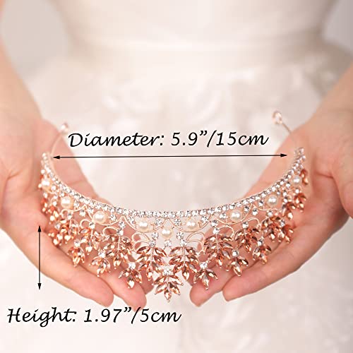 Wekicici Crystal Tiara Crowns Crystal Headband Queen Princess Rhinestone Crown Pageant Crown Bride Headbands Bridal Wedding Prom Birthday Party Hair Accessories for Women Girls (Style 1)