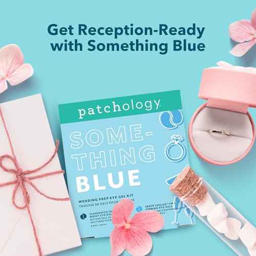 Patchology Bridal Shower Gift Box ? Something Blue Cooling Under Eye Patches for Brides & Bridesmaids, Depuffing & Firming Gel Masks with Peptides & Bakuchiol ? Wedding Skincare Gift Set