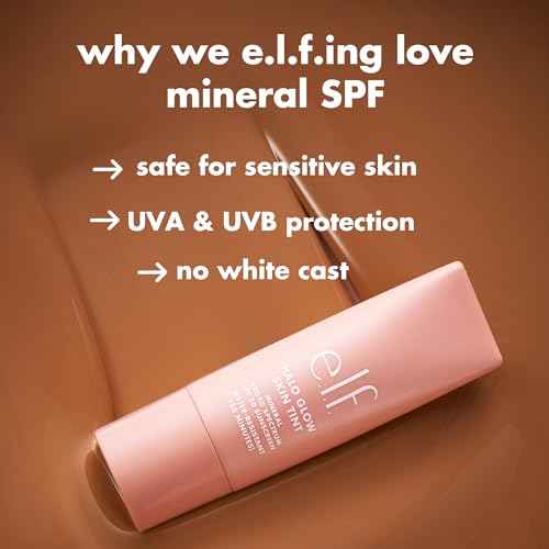 e.l.f. Halo Glow Skin Tint SPF 50, Tinted Moisturizer For Light, Buildable Coverage, Creates A Natural Glow, Vegan & Cruelty-Free, 4 Light Neutral