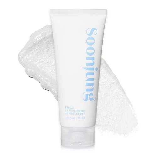 ETUDE SoonJung 5.5 Foam Cleanser - Gentle Face Wash for Sensitive Skin | Hypoallergenic & Low pH (5.1 Fl Oz)